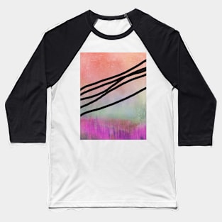 Pink Abstract with Lines - Pastel Vibes Baseball T-Shirt